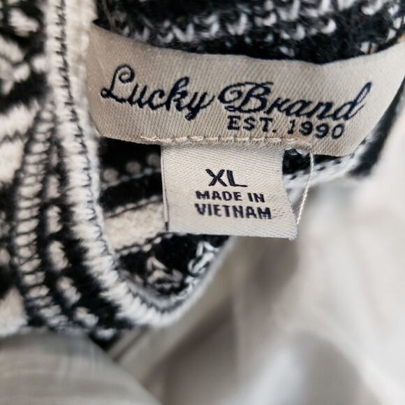 Lucky brand striped Henley black and off white - Picture 5 of 8